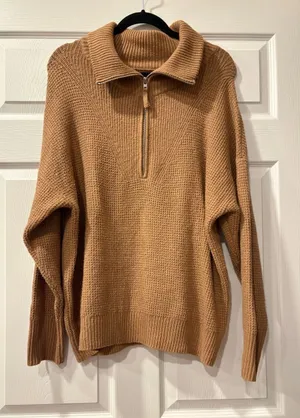 Aerie Half Zip Women’s Knit Pullover Oversized Sweater thumbnail 1