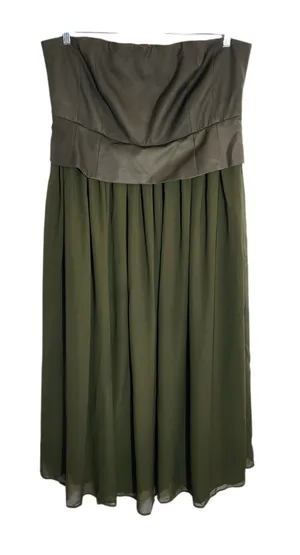Eloquii Green Strapless Maxi Formal Dress Size 16 NWT Wedding Guest Dress thumbnail 1