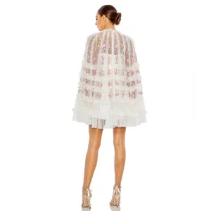 Mac Duggal 8031 Embroidered Flare Sleeve Embroidered Mini Dress thumbnail 5