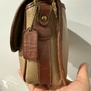 Coach Vintage Sheridan Mayfield Beige‎ Brown Saddle Leather Shoulder Bag 4225 K thumbnail 7