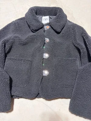 ZARA Black teddy Sherpa Jacket small thumbnail 2