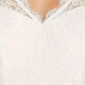 Adrianna Papell V-Neck Long Bridal Dress NWT Size 2 Coquette Bow Lace thumbnail 3