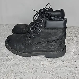 Timberland 6" padded collar waterproof black suede leather boots sz 7.5 thumbnail 2