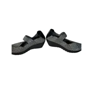 St. John’s Bay Metallic Gray Silver Woven Top Strap Shoes Women Sz 10 thumbnail 5
