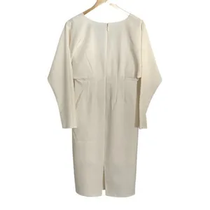 Gabrielle Union Womens V-Neck Long Sleeve Shift Dress Off‎ White Size Medium NWT thumbnail 3