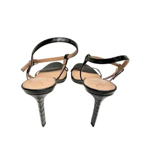 Sam Edelman Sandals Size 9.5 Black‎ Croc Embossed Dara Open Toe Heels thumbnail 8