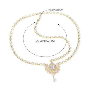 NEW Head Chain Jewelry Crystal Hair Chains Boho Headpiece thumbnail 1