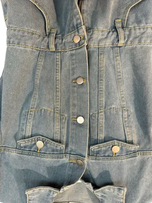 Denim Romper Blue Size M thumbnail 4