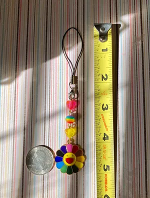 Kawaii retro y2k Rainbow flower & mix beads phone strap/accessory/keychain/bag charm/car display💖 thumbnail 3
