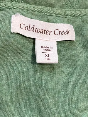 Coldwater Creek Sweater Women XL Green Fleece 1/4 Zip Pullover Pocket 3/4 Sleeve thumbnail 4