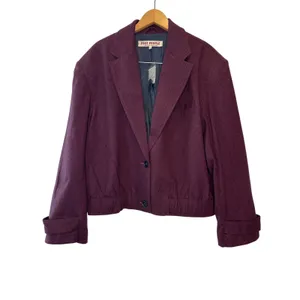 Free‎ People Agnes Cropped Jacket Red Combo Plaid Blazer NWT Size M thumbnail 3
