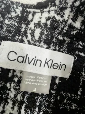 Calvin Klein Black & White Plaid Short Sleeve Mini Dress thumbnail 4