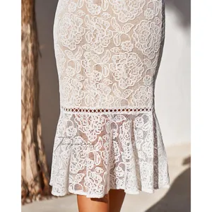 Twosisters the Label Erica White Lace Off the Shoulder Mermaid Midi Dress thumbnail 4