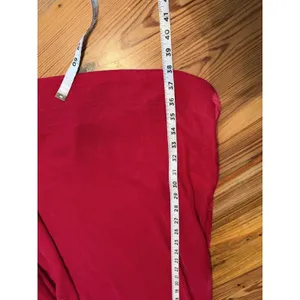 Uncle Frank Velvet Shift Dress Bright Red Holiday Party Pockets Knee Length LG thumbnail 8