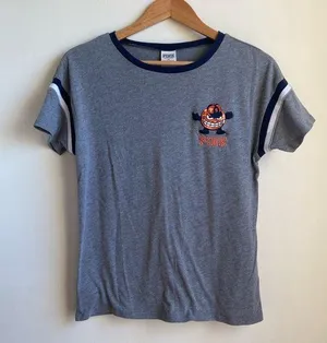 VS Pink x 5th & Ocean Syracuse Orange Football Tee (Sz XS) Heathered Gray Sequin thumbnail 1