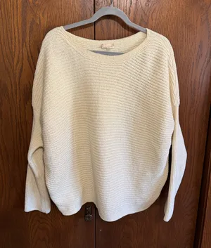Hem and Thread Cream Sweater thumbnail 1