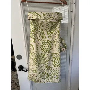Ck Bradley Floral Green And Pink Dress‎ Travel Party Strapless Belted Size 4 New thumbnail 3