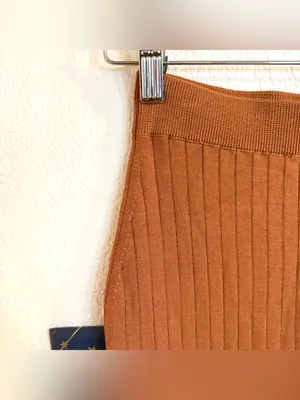 Free People Womens Pencil MIDI Skirt Burnt Orange Ribbed Stretch Size Small thumbnail 5