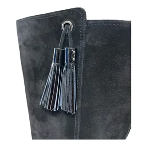 Cole Haan Nancy Nike Air Tall Black Suede Riding Boots with Tassel, size 8.5 thumbnail 5
