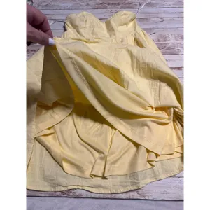 Princess Polly Strapless Dress Women's Size 6 Yellow Lined Smocked Fit Flare thumbnail 3