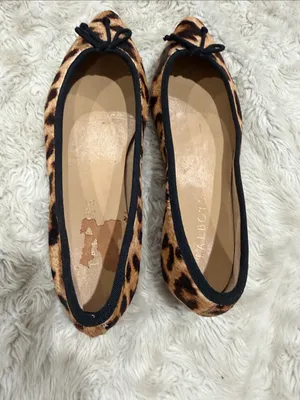 Talbots classic leopard-print pointed toe calf hair ballet flats Woman Size 6.5 thumbnail 6