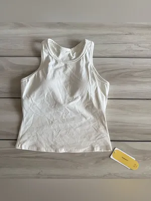 Glowmode FeatherFit™ Routine Round Neck Racerback Tank White Large NWT thumbnail 5