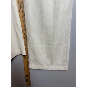 Lulus Cream Linen Blend High Waisted Wide Leg Trousers Pants Size Medium NWT thumbnail 3