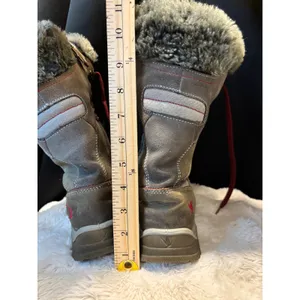 Santana Canada Weatherproof Winter Boots Grey Brown Faux Fur Trim Red Laces 40 thumbnail 9