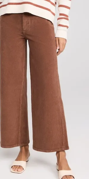🌟 Dl1961 🌟 Hepburn Wide Leg 27" High Rise Corduroy Stretch Jeans Brown Sz 26 thumbnail 1