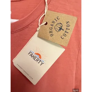 NWT Faherty Branson Dress Desert Sand Coral Tiered Midi Organic Cotton‎ XS thumbnail 11