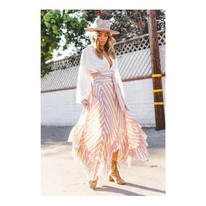 Free People Giselle Skirt/dress Ivory stripe Size Small thumbnail 13