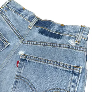 Vintage Reworked Levi’s High Rise Cut Off Denim Shorts Women’s 26 Light Wash thumbnail 3