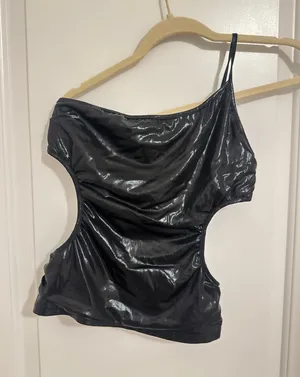 Black leather top thumbnail 1