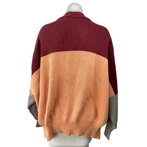 Free People Easy Street Multicolor Color Block Dolman Sleeve Tunic Sweater Top M thumbnail 2