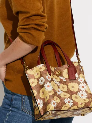 Coach Willow Tote Bag 24 In Signature Canvas With Floral Print NWT，c9721 thumbnail 7