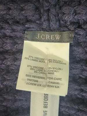 J. Crew Navy Chunky Knit Infinity Scarf One Size Cashmere Wool Blend thumbnail 4