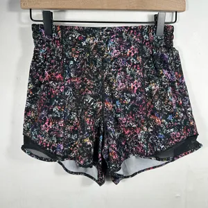 Lululemon‎ Hotty Hot HR Lined Shorts 4” Floral Spray Multi Black Size 4 thumbnail 3