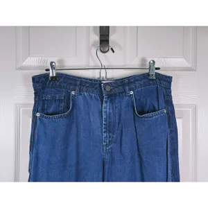 French Connection Wide Leg Side Slit Jeans Size 8 Blue Festival Rave Y2K 90s thumbnail 6