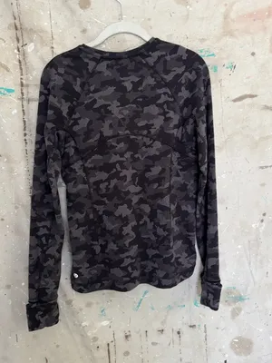 Lululemon Runderful Long Sleeve, Heritage Camo Jacquard Black Lunar Rock thumbnail 4