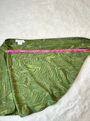 GOOD AMERICAN SET: Sarong & Tiny Ties Bikini Bottom • Pesto Swirl • Size Large 3 thumbnail 12