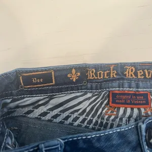 Rock Revival Dee Skinny Jeans Womens 30 Dark‎ Wash Embellished Low Rise Western thumbnail 5
