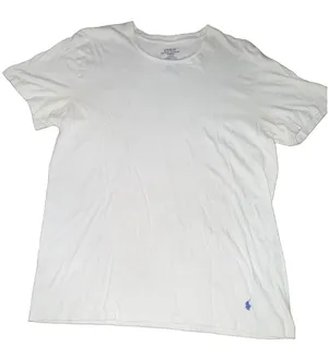 Polo Ralph Lauren Classic Fit Men’s White Cotton Knit Logo Crew Neck Tee M thumbnail 1