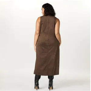 Chic Brown Maxi Dress Size 10 thumbnail 2