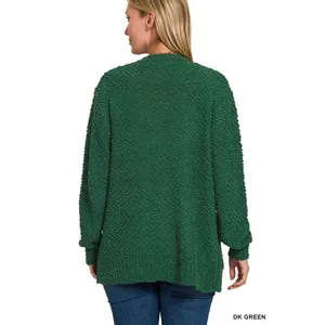 Zenana‎ Long Sleeve Popcorn Sweater Cardigan with Pockets - Large thumbnail 3