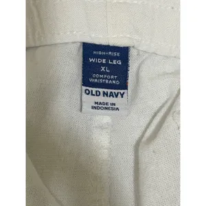 Old Navy White Linen Blend High Rise‎ Wide Leg Pants XL Comfort Waistband thumbnail 3