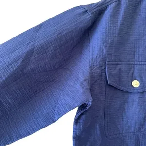 Madewell Super Oversized Shirt Jacket Passport Blue Shacket SZ L #2307 thumbnail 7