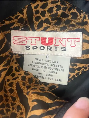 VTG Stunt Sports 100% Silk Leopard Print Bomber Jacket - Oversized S thumbnail 6