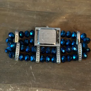 Studio Time blue crystal bead stretch band watch thumbnail 3