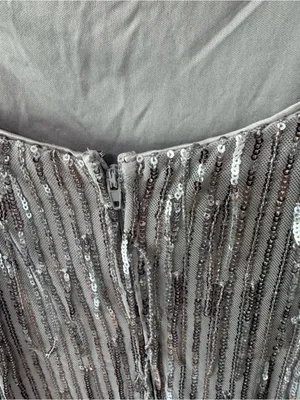 Trixxi silver sequin fringe mini dress thumbnail 4
