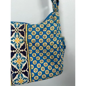 Vera Bradley Floral Shoulder‎ Bag Yellow Blue Zip Pockets Adjustable thumbnail 14